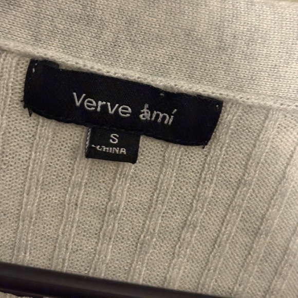 Verve Ami Ribbed Sleeveless Long Cardigan Vest Gray Size S - Picture 3 of 4